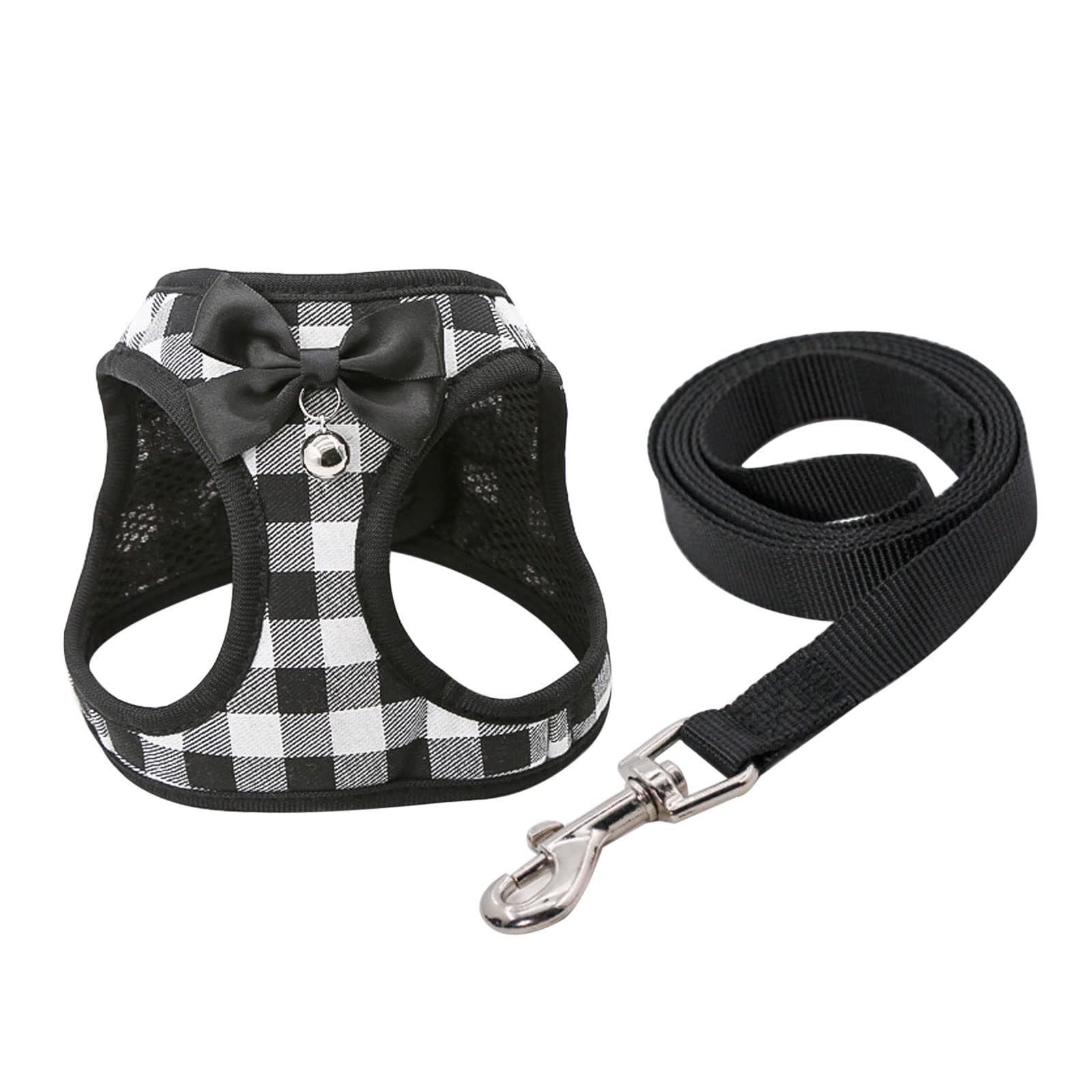 DelgeoDog Harness and Leash Set,Step-in Soft Breathable Mesh Puppy Harness with Safety Buckle for Small/Medium Dogs (M)