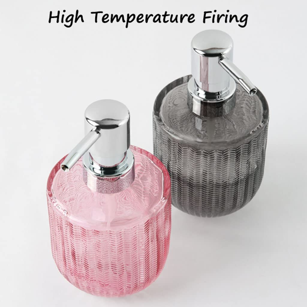Zylindrischer manueller Seifenspender Metall Rostfreie Pumpe Lotionspender Klarglas Nachfüllbare Seifenpumpe 300ml/10.1oz