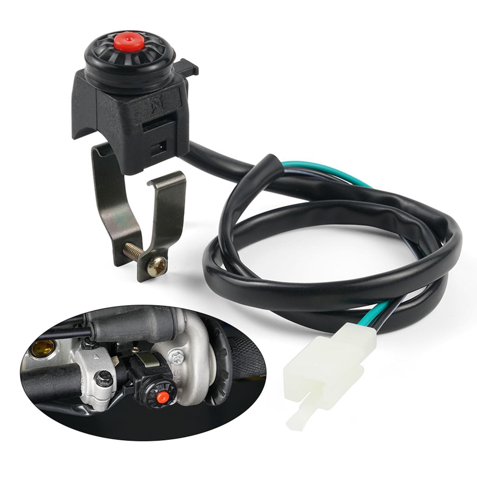 NICECNC Motorcycle Universal Ignition Kill Switch Compatible with Yamaha YZ250 450 Dirt Bike ATVs,Compatible with Kawasaki KX 60-500,Compatible with