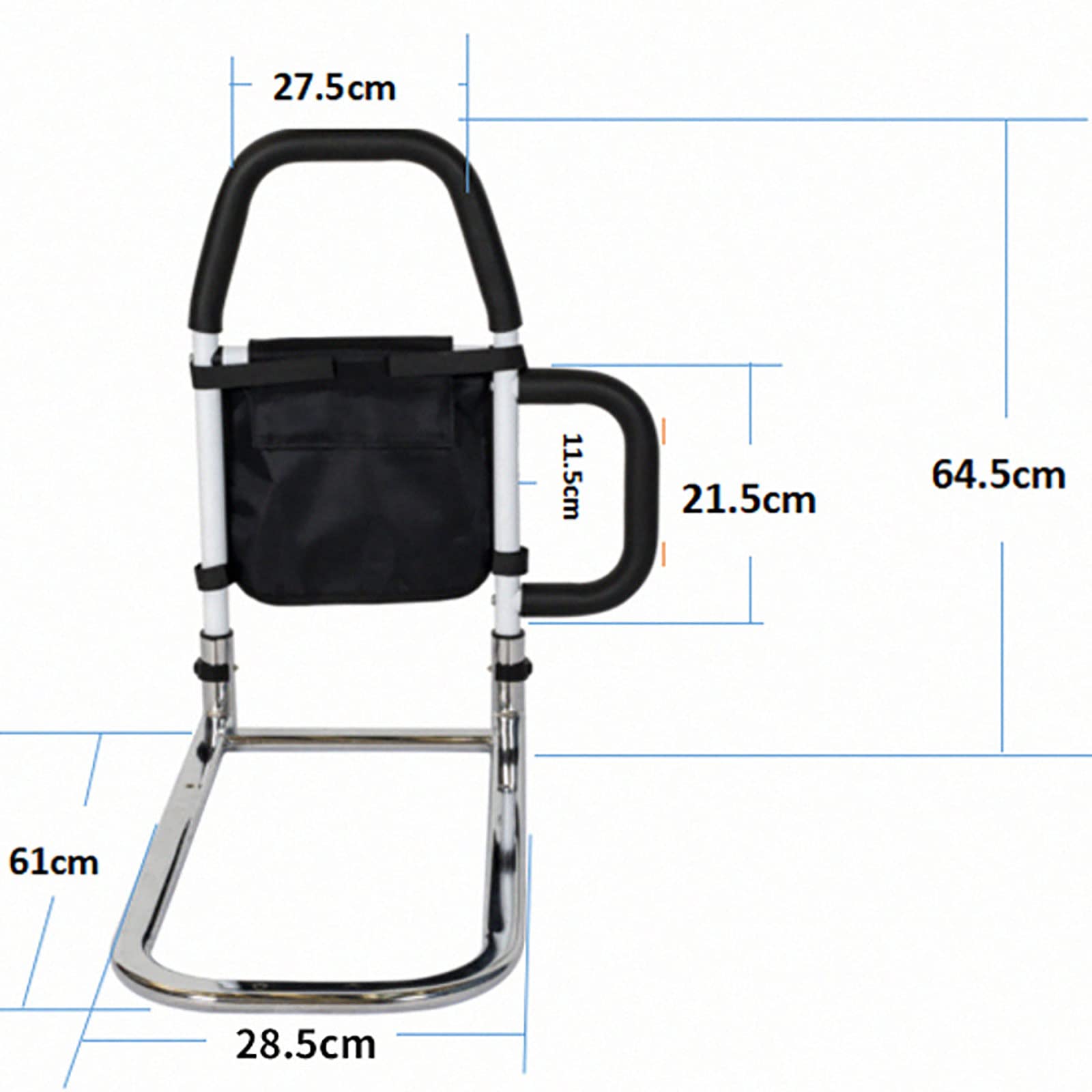 Rails De Lit De Sécurité Réglables Pour Adultes & Seniors – 46×30 Cm – Aide Lever & Anti-Chute – Acier Robuste Noir