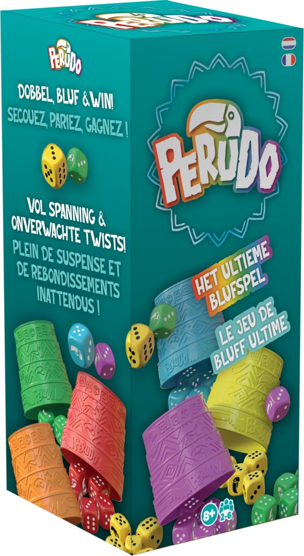Asmodee | PERUDO (Nuova Versione) | Gioco da tavolo | per adulti e bambini | da 8 Anni | Scuotere, Parlare, Vincere | Dadi e Bluff | 2 a 6 giocatori | 30 minuti | Versione IT/NL