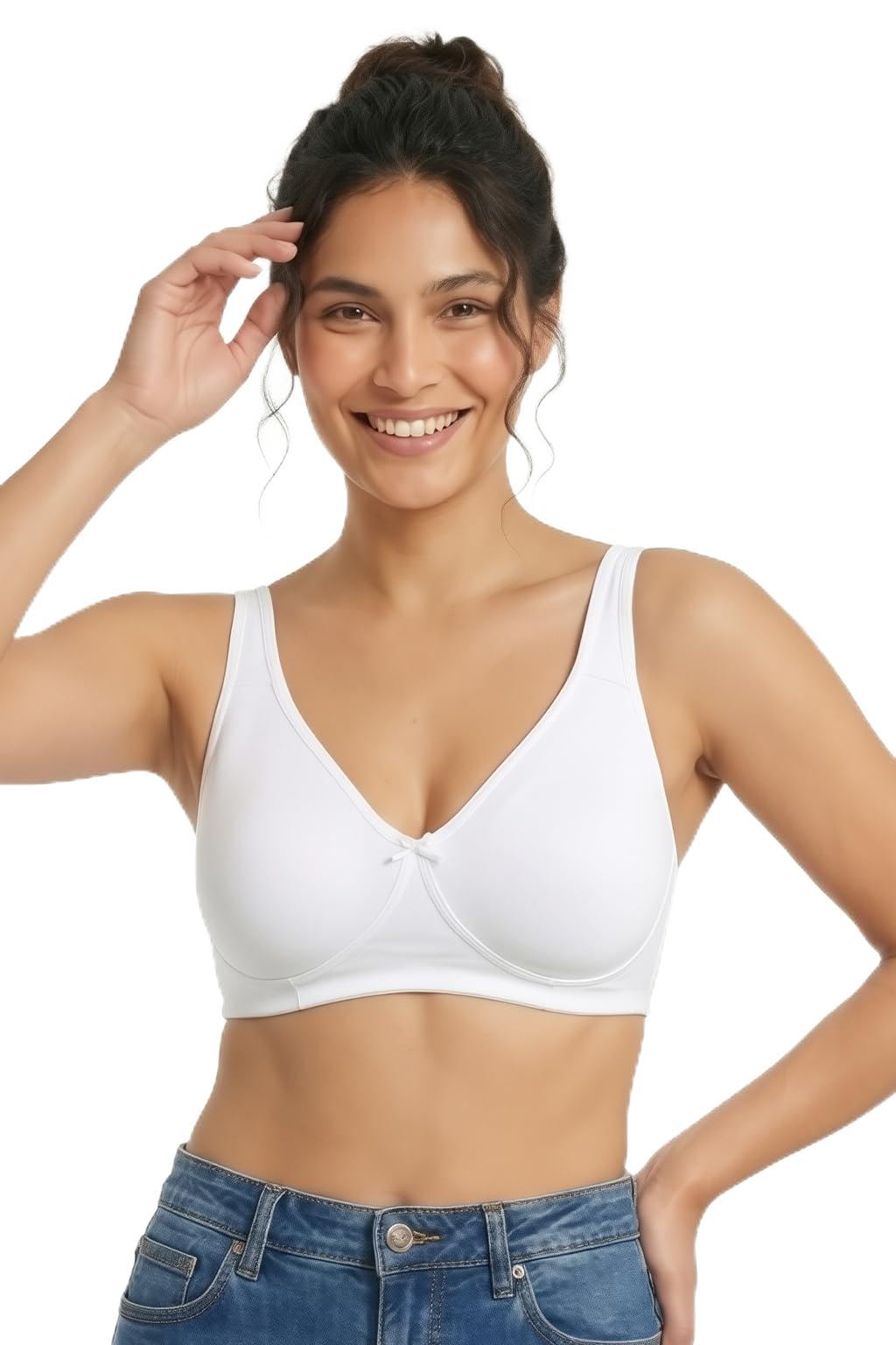clovia Women's Cotton Solid Non-Padded Full Cup Wire Free T-Shirt Bra-picture-20