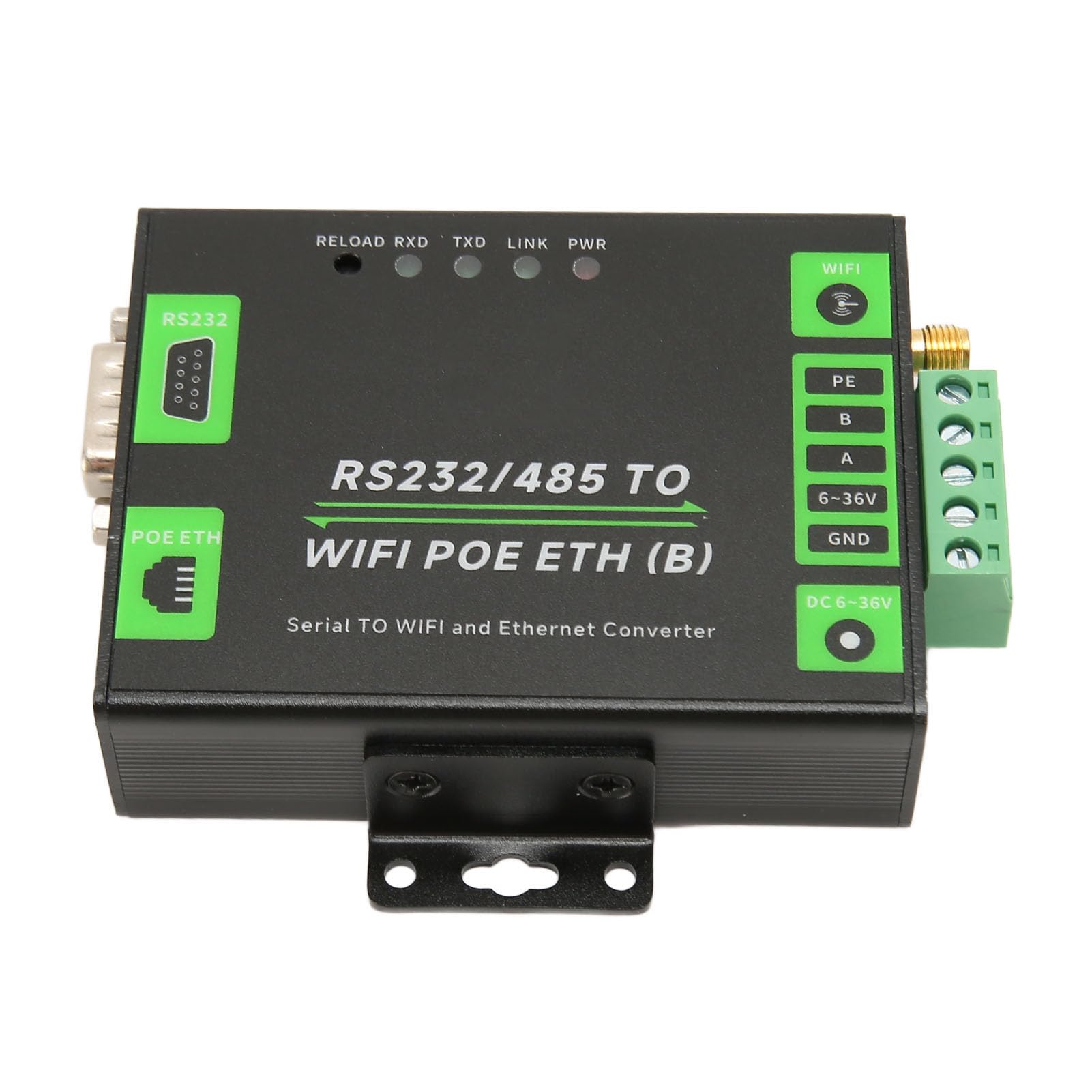 TUWEI RS232 RS485 Serial to Ethernet Adapter, RS232 RS485 to WIFI POE ETH Ethernet Converter Industrial Serial Port Server Support TCP Server, TCP Client, UDP Server