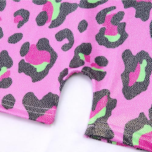 Image of Leotards for Girls Gymnastics Toddler Dance Biketards Mermaid Unicorn Athletic Dance Wear Shiny Rainbow Blue Hotpink