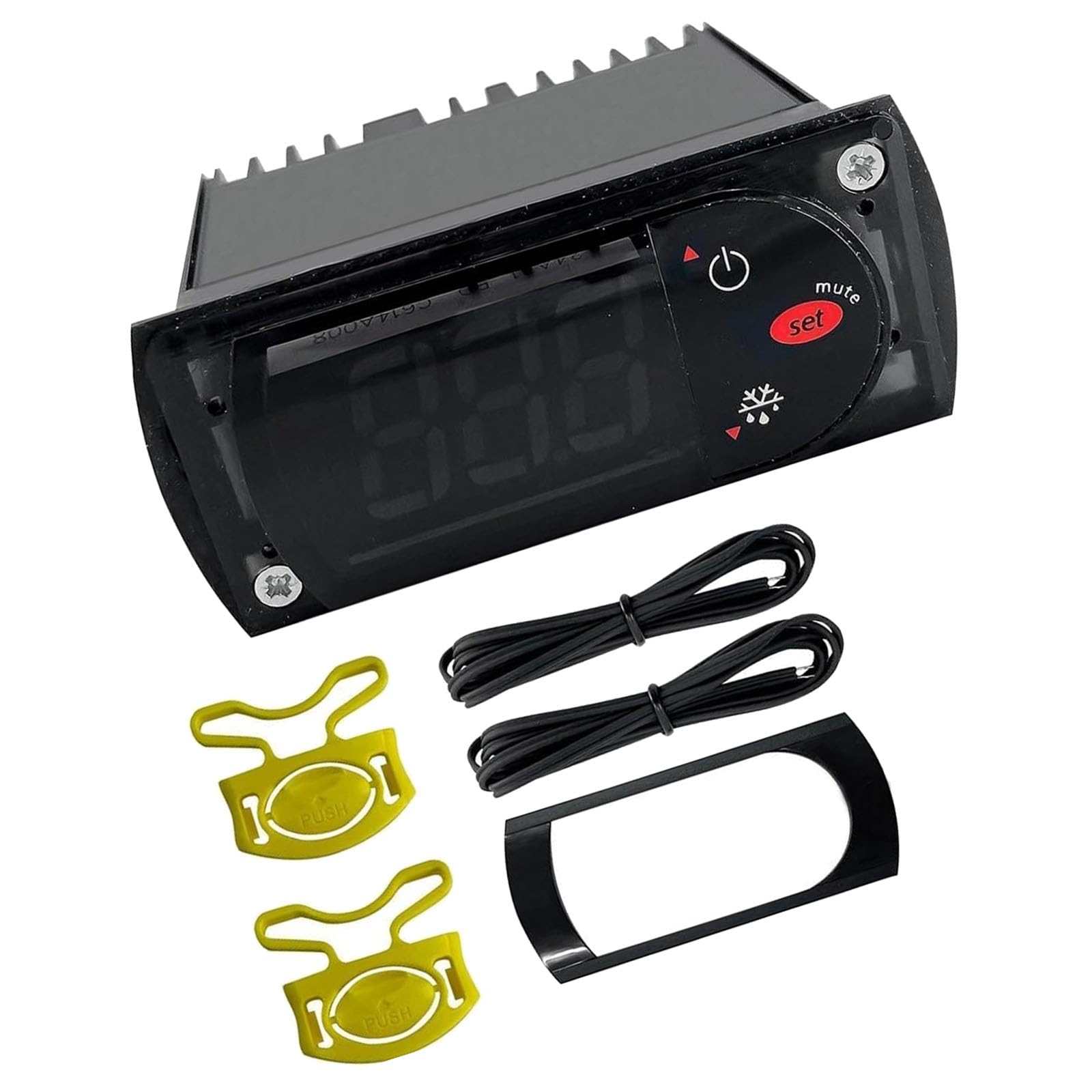 PANGBOER Freezer Temperature Controller with Defrost Cycle Management LED Display Thermostat Plastics Texture Intelligent Fridge Temperature Control