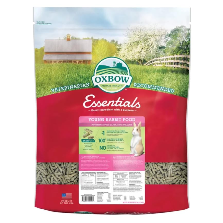 Oxbow Essentials Alimento para Conejo Joven - Nutrición Completa, 11,34 kg