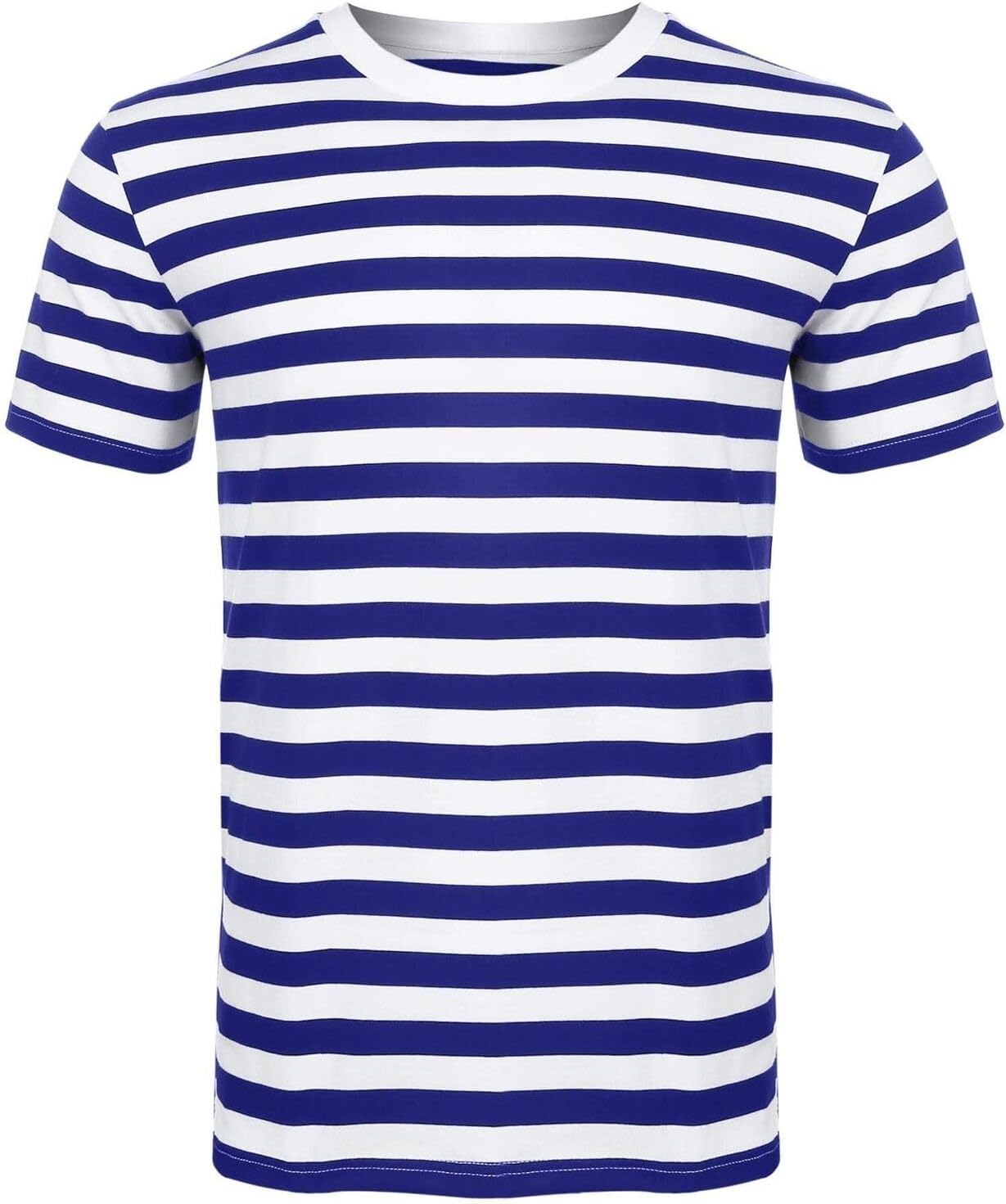 ANZEE DISCOVER THE NEW YOUMen Women's Striped T-Shirt Unisex Crew Neck Short Sleeve Stripes T-Shirt Cotton Top Round Neck Kids Casual Crewneck Summer Wears