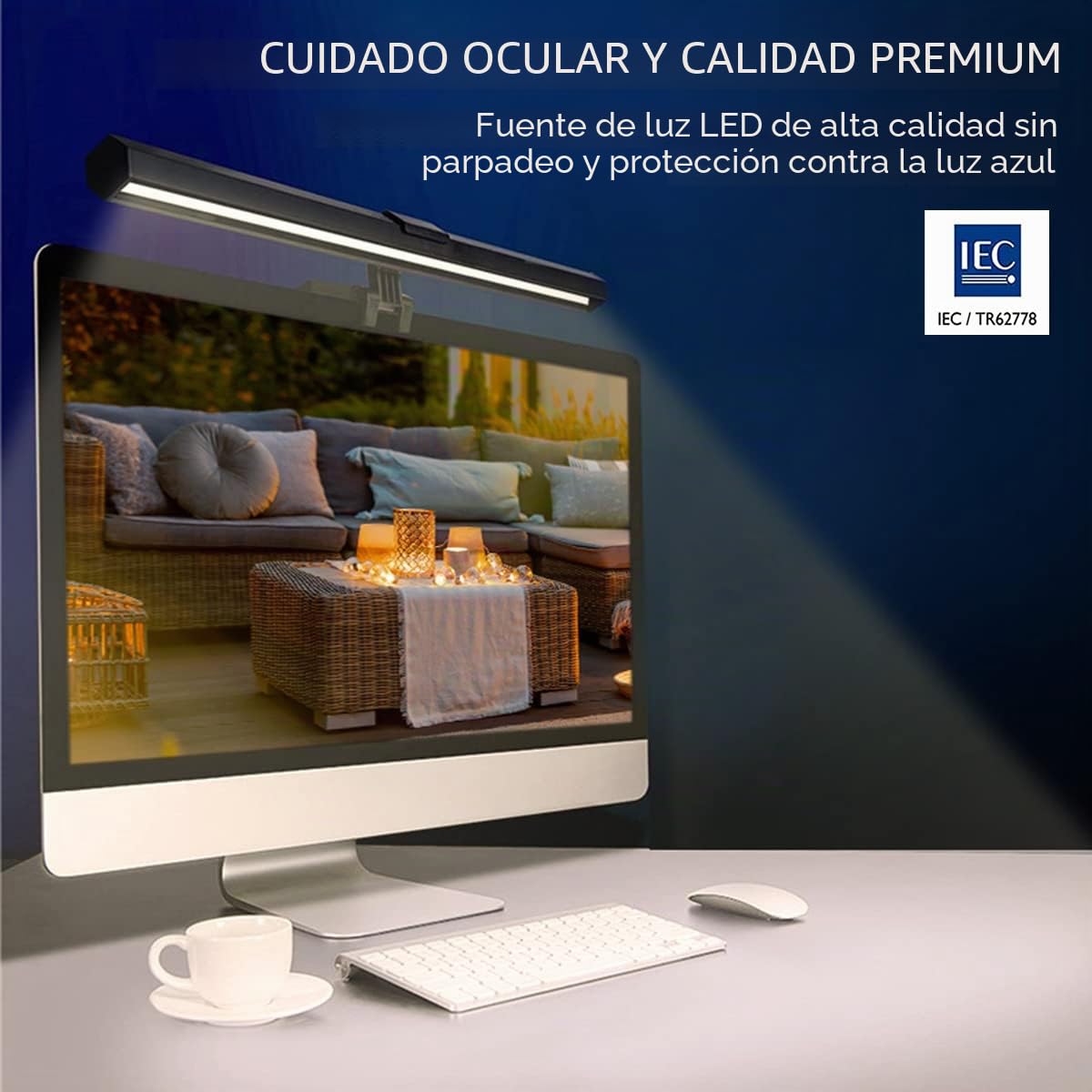 Barra de luz de monitor de computadora 40 cm USB LED lámpara de escritorio, cuidado de los ojos, sin deslumbramiento de pantalla ahorro de espacio, lámpara de oficina en casa