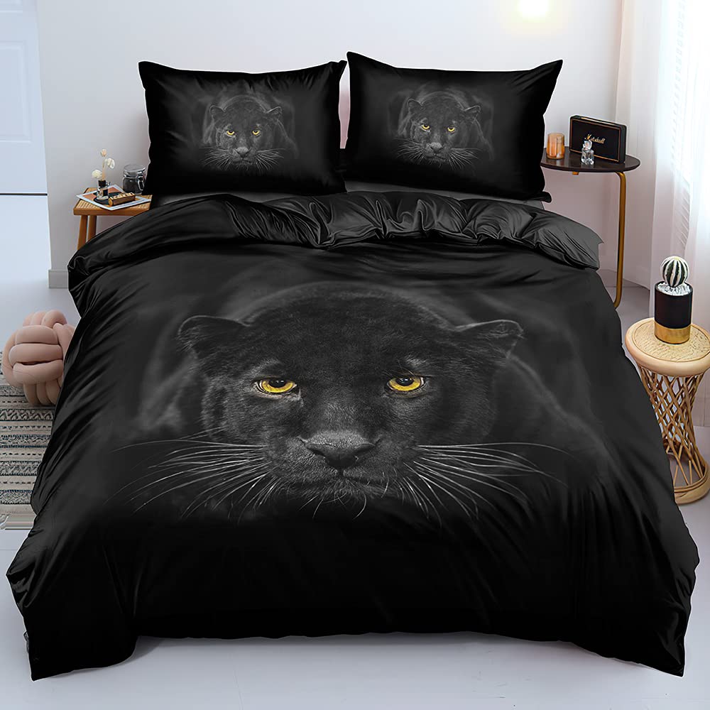 Richhome Leopard Bettwäsche Set 220x240 Cm - 3D Druck Wildlife Design