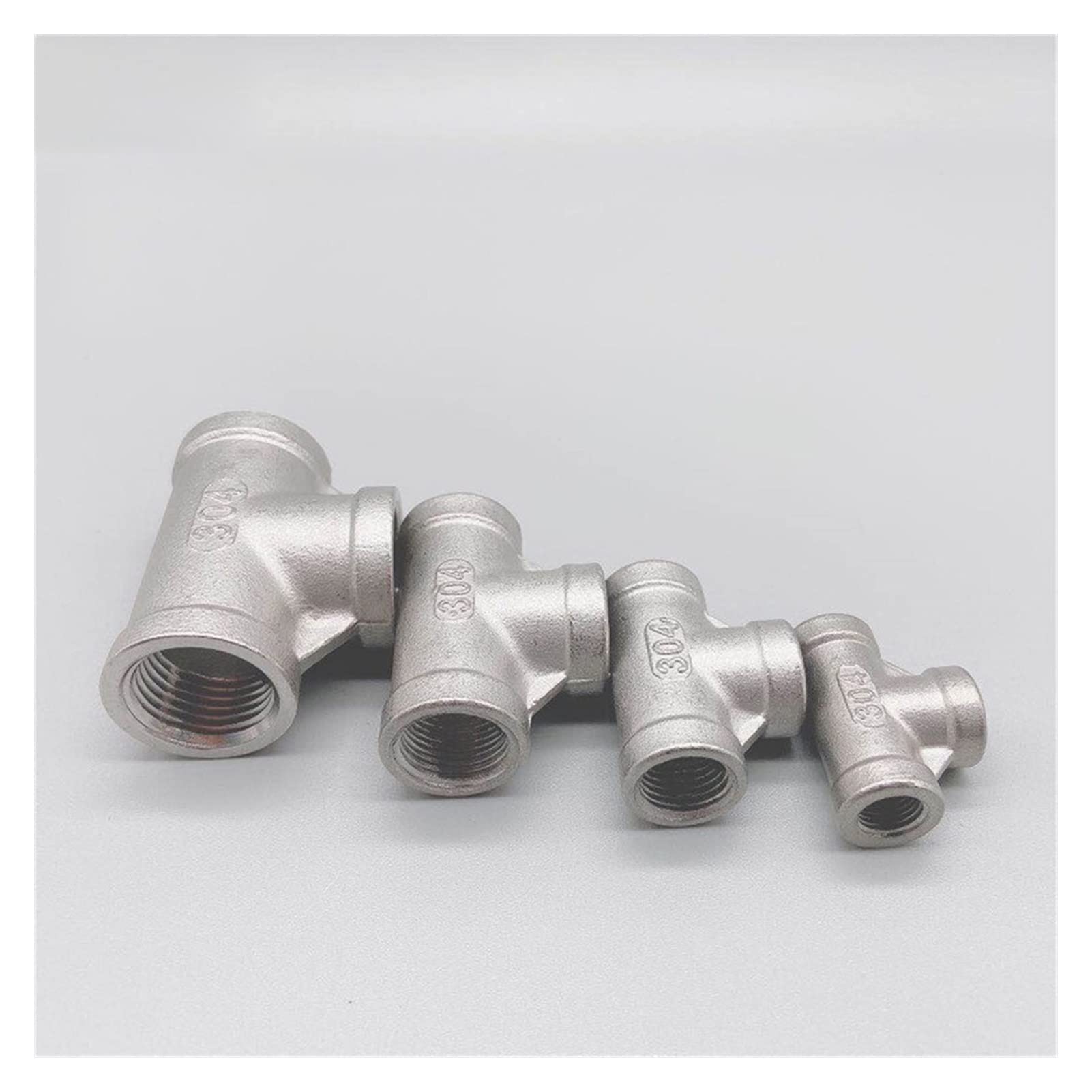 HMTE Adaptador de Acero Inoxidable SS 304, 1/8 ", 1/4", 3/8 ", 1/2", 3/4 ", 1", 1-1/4 ", 1-1/2", Rosca Hembra BSP, Montaje de tubería de Agua, 3 vías, Igual (Especificación de Rosca: DN40) (DN32)