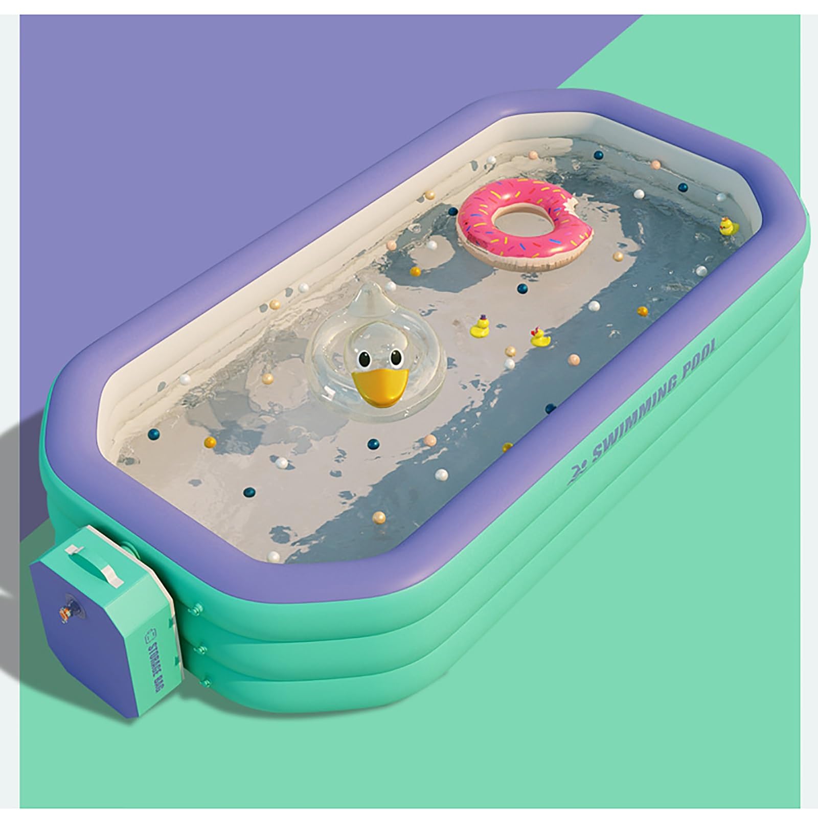 Piscina inflable for adultos y niños, piscina hinchable; disponible en todas las estaciones (piscina de bolas for niños, piscina de pesca, bañeras for bebés, arenero for niños)(Color:Green B,Size:300c
