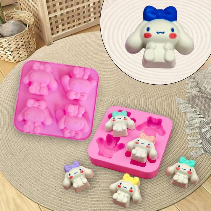 Cute Mangolian Dog Silicone Mould for Chocolate, Fondant, Candy, Jelly & Cake Decoration | 4 Cavity Cartoon Mould for Baking, Soap, Resin, Candle & DIY Craft (Pack of 1)-picture-14