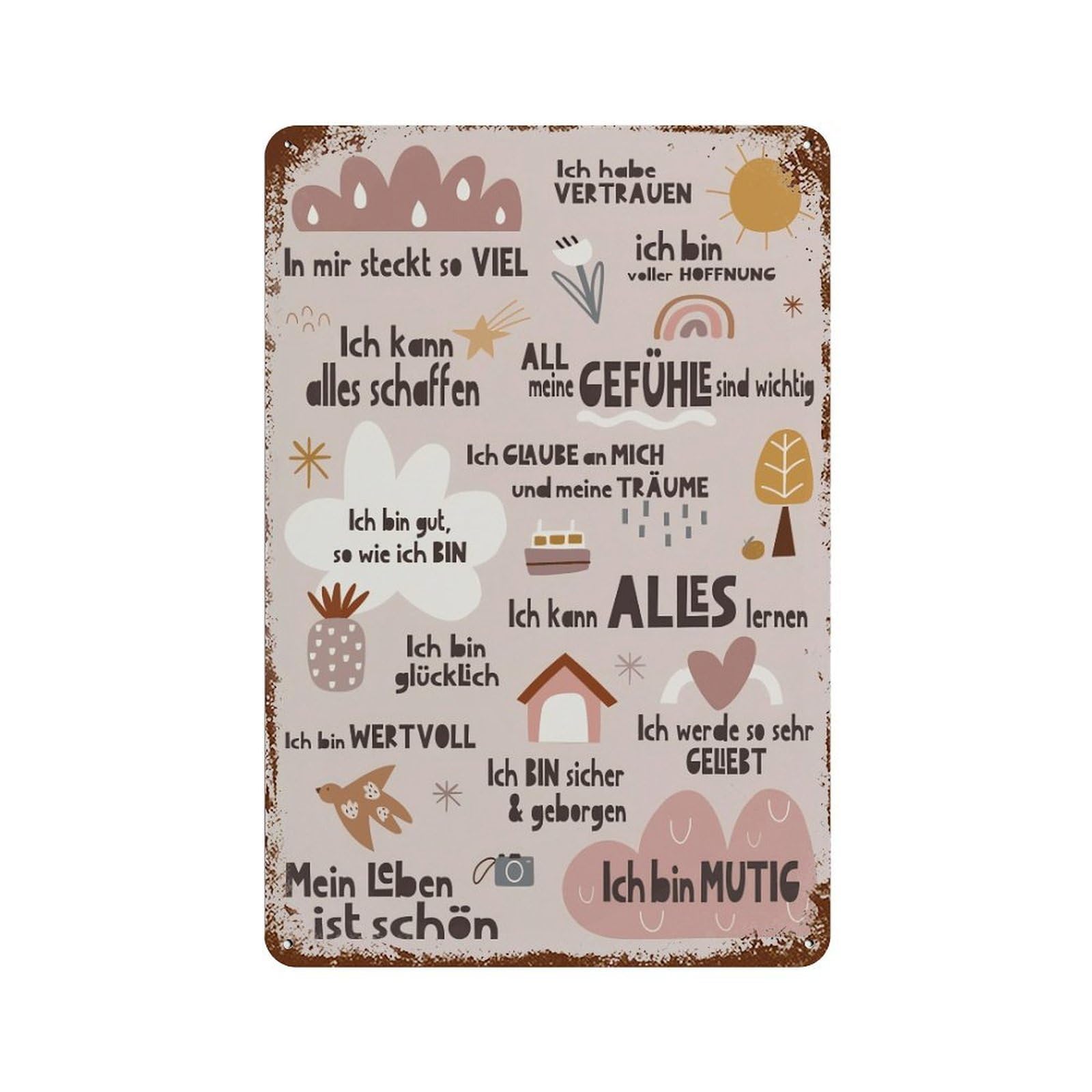 xiaoxiaoshen Affirmation Quote Mental Health Wall Decor Art Metal Tin Poster Modern Home Decor Art Home Bar Shop Decorations Vintage Sign 30x20cm