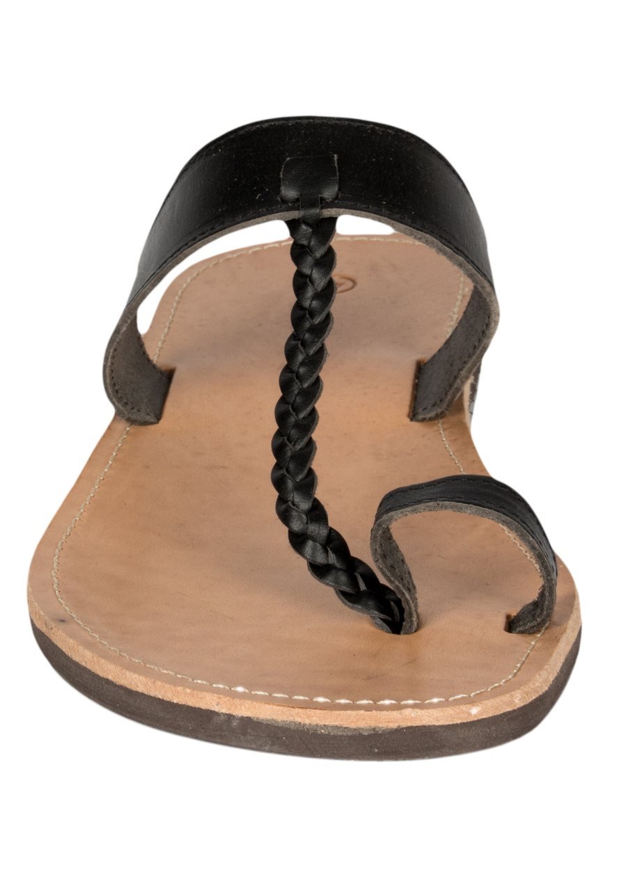 Ciffre Damen und Herren Echt Leder Sandale Sandalette mit Zehen Riemen Braun Schwarz Beige 36-47
