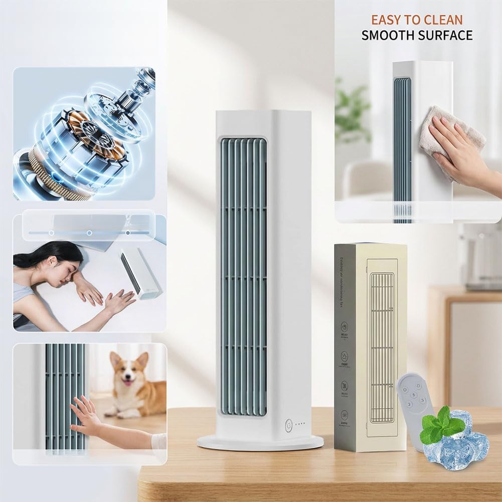 Epicoolerfan BreezaPro 2.0 Tragbarer Ventilator, Kompakt, Leise, Weiß