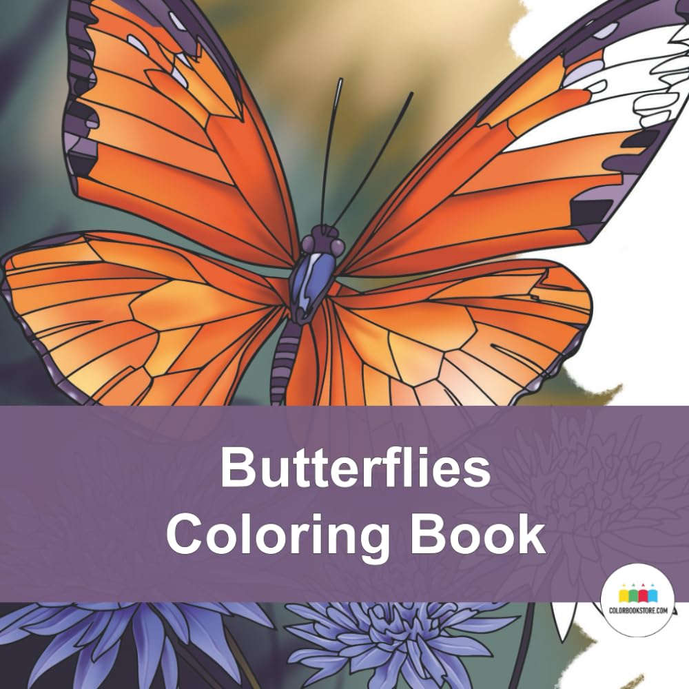 Butterflies Coloring Book: Drift into a world of delicate beauty with Butterflies, a coloring book celebrating nature’s most enchanting creatures.