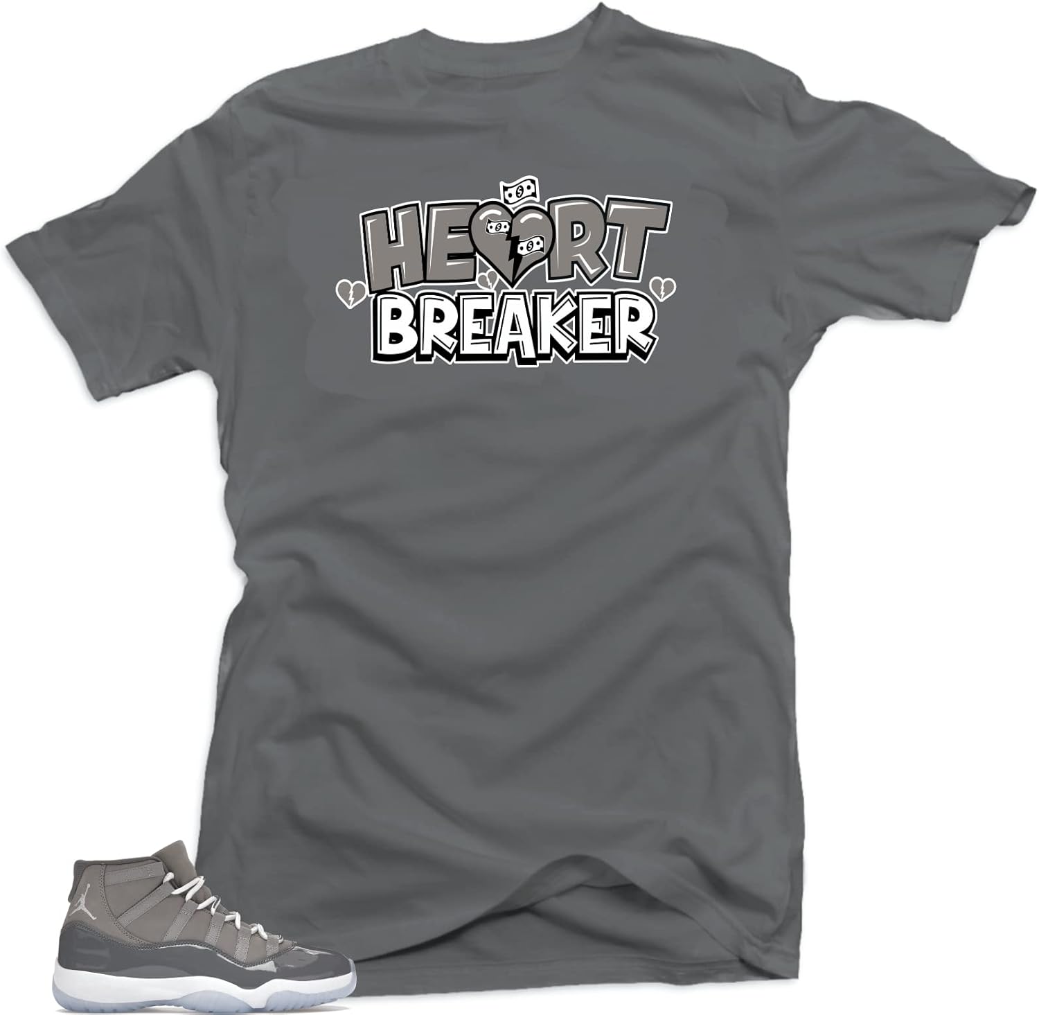 SNELOS Shirt to Match Sneaker Jordan 11 Cool Grey Match Jordan Tee