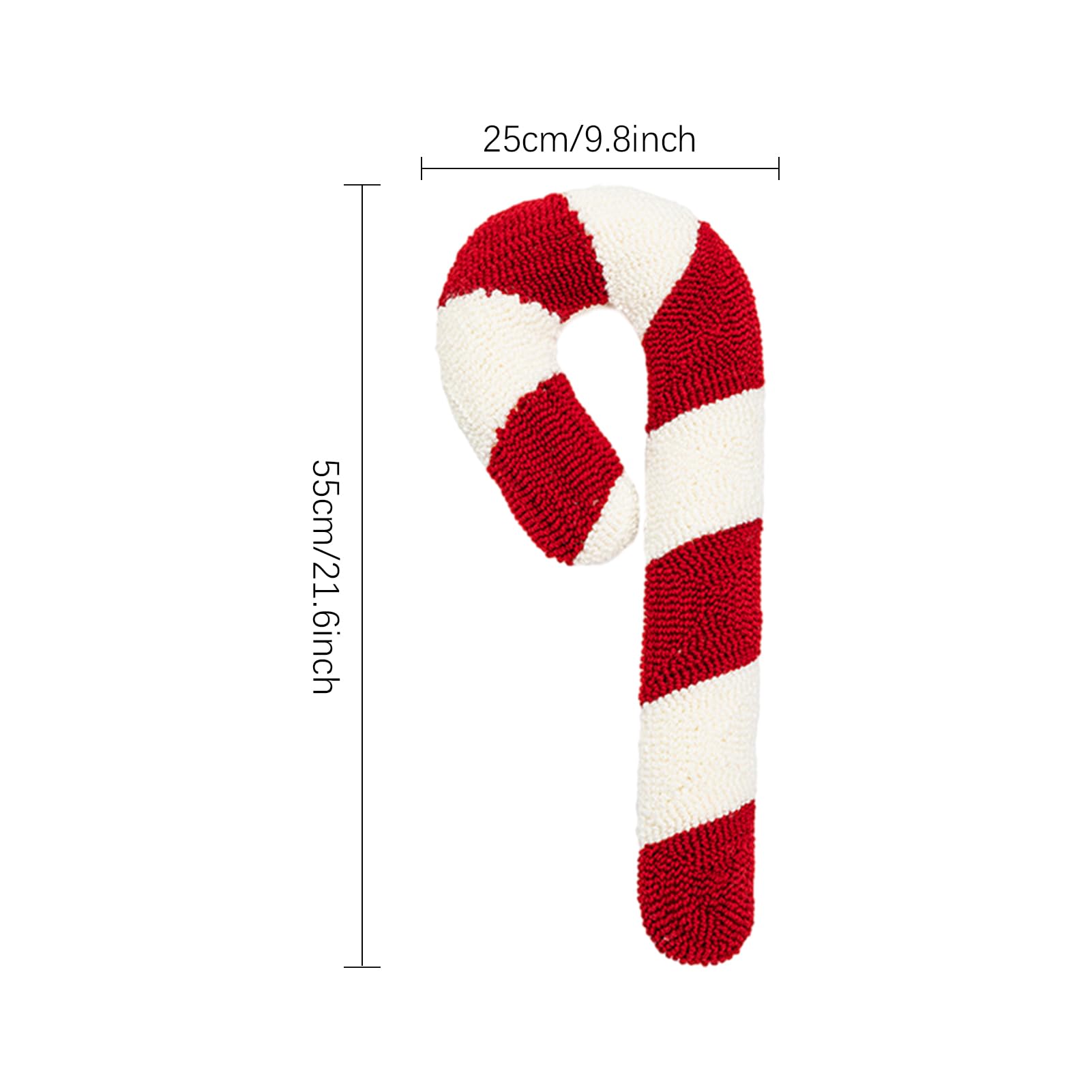 [1/2/3 Piezas Almohada De Bastón De Caramelo De Dulces Rojos Y | Blancos, Decoraciones Navideñas De Bastones De Caramelo, Cojines Y Mantas Navideñas, Peluche De Dulces De Menta para Dormitor