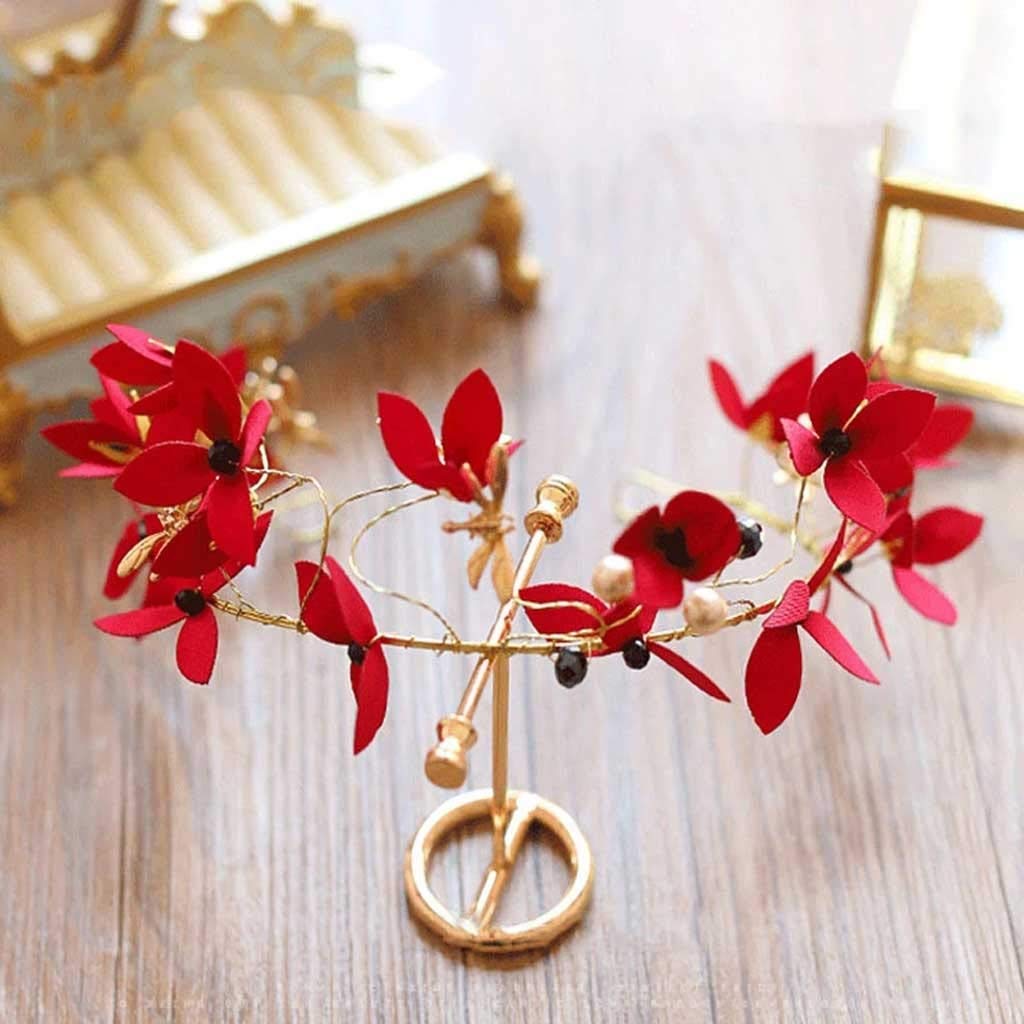 Braut-Haarteile, Haarstyling-Accessoires, Hochzeits-Haarspange, modische Frauen-Blumenkrone-Stirnband, Hochzeits-Braut-Haarband, Haarschmuck Hochzeits-Haarschmuck (Farbe: D) (Farbe: D)
