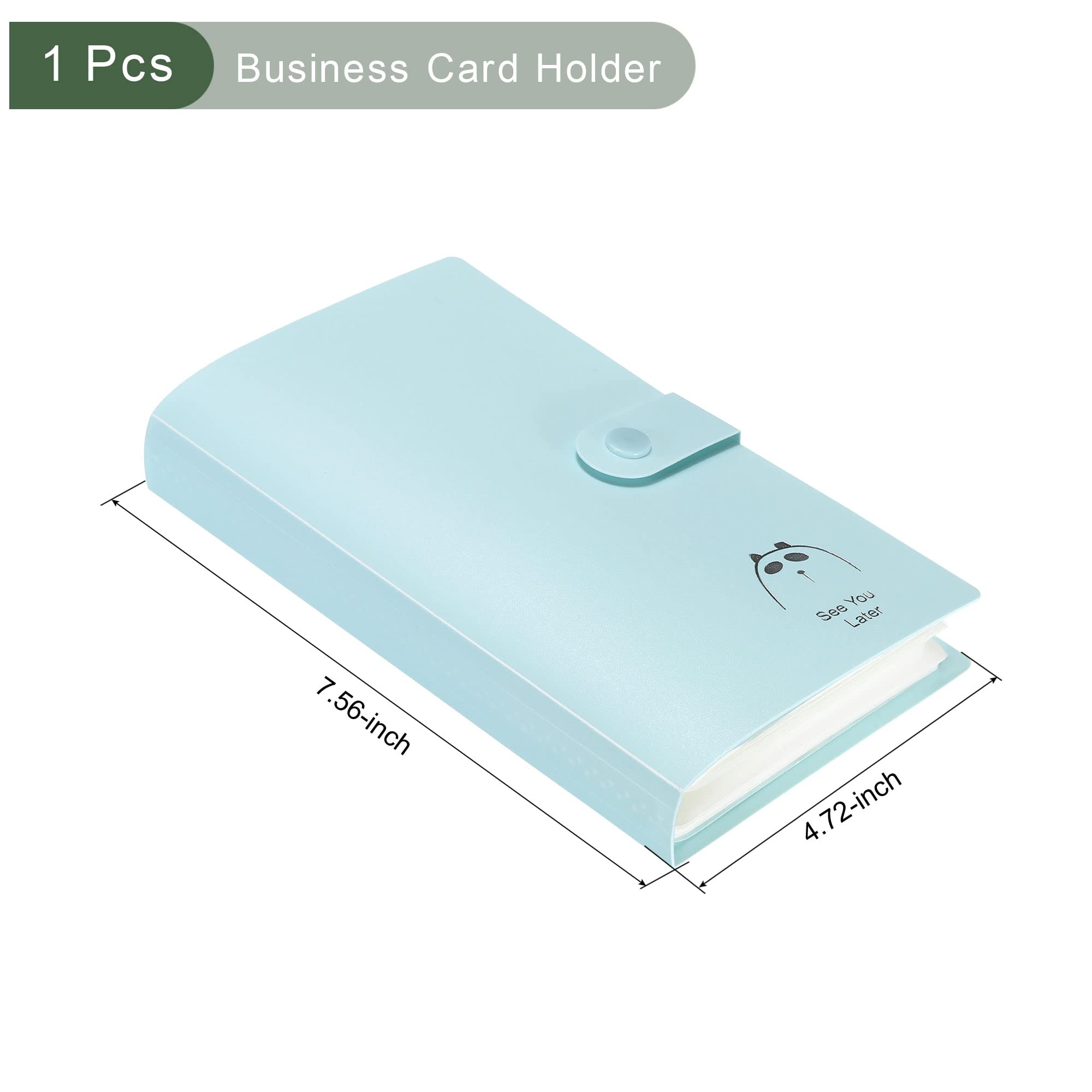 YOKIVE Business Card Holders, Pocket Business Card Case Portable Plastic Keep Card Tidy, Great for Office Home (Light Blue, 7.56-Inch) - Image 2