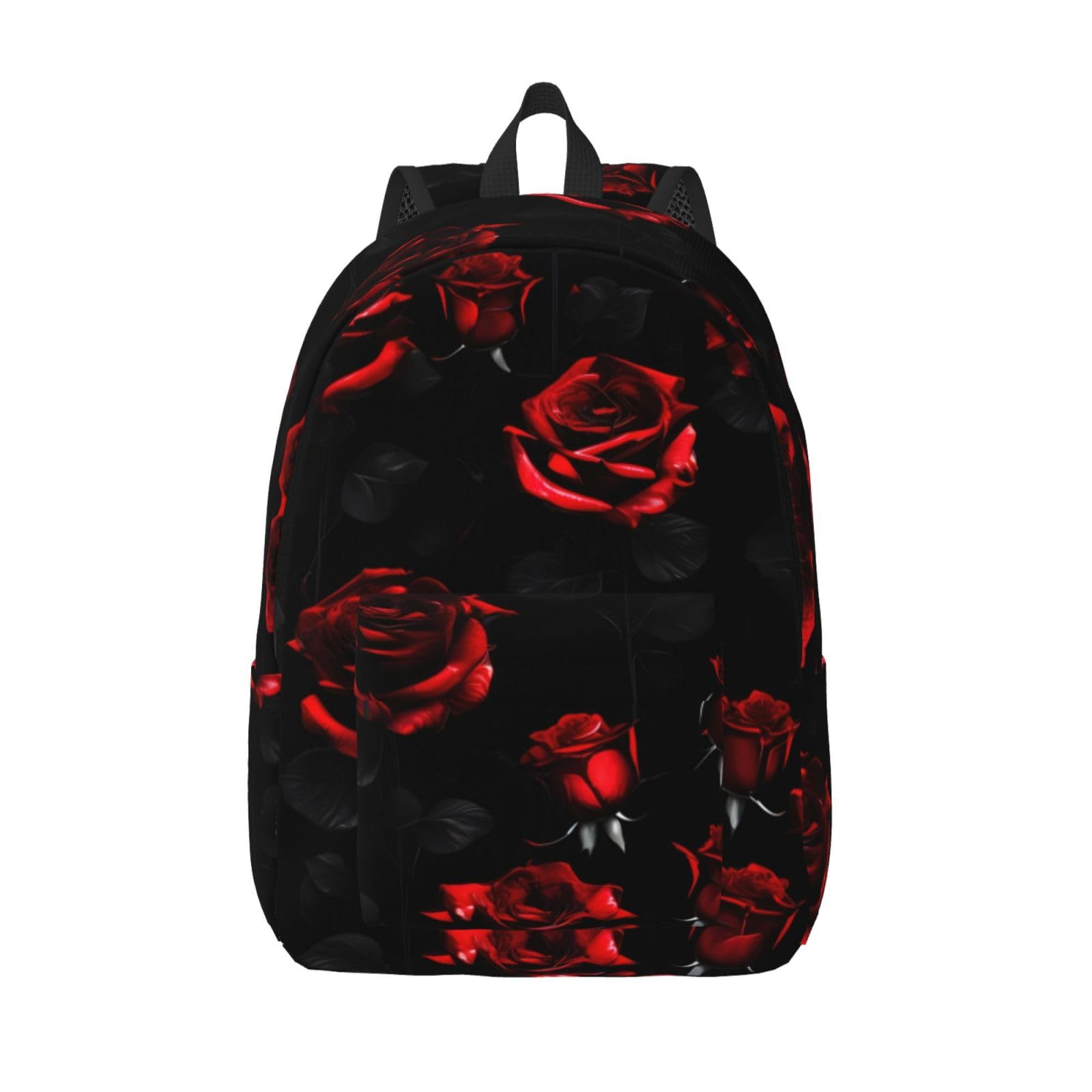 Mochila de mano para senderismo y viajes con estampado de rosas para mujer 8