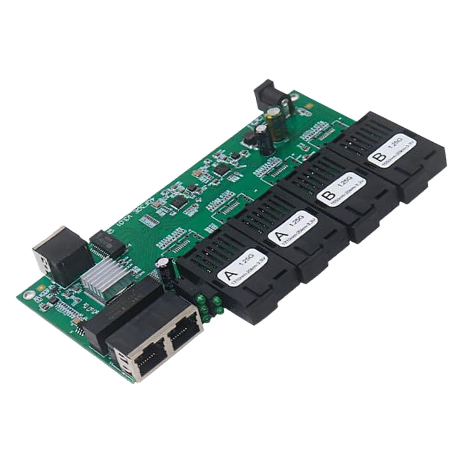 Convertisseur de média à fibre compacte 4 opt 3 ports RJ45 connecteur monomode pour réseau 20 km d'extension Ethernet à distance