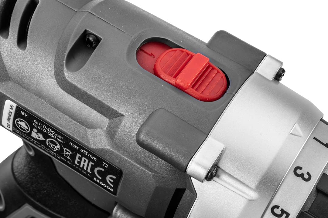 GRAPHITE Wiertarko-wkrętarka akumulatorowa 18 V Energy +, wiertarka/wkrętarka z dwoma akumulatorami 2,0 Ah i ładowarką w walizce, uchwyt wiertarski 13 mm
