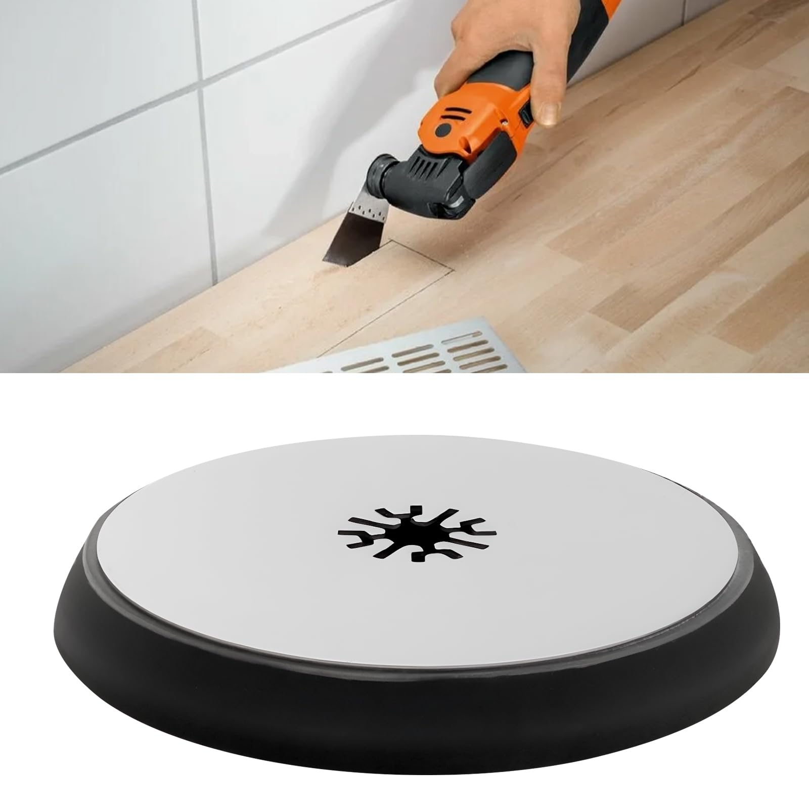 The Lord of the Tools 2 Patins de Ponçage Ronds 115 Mm en Acier Inoxydable EVA Compatibles avec Les Outils électriques Fein Multimaster Function