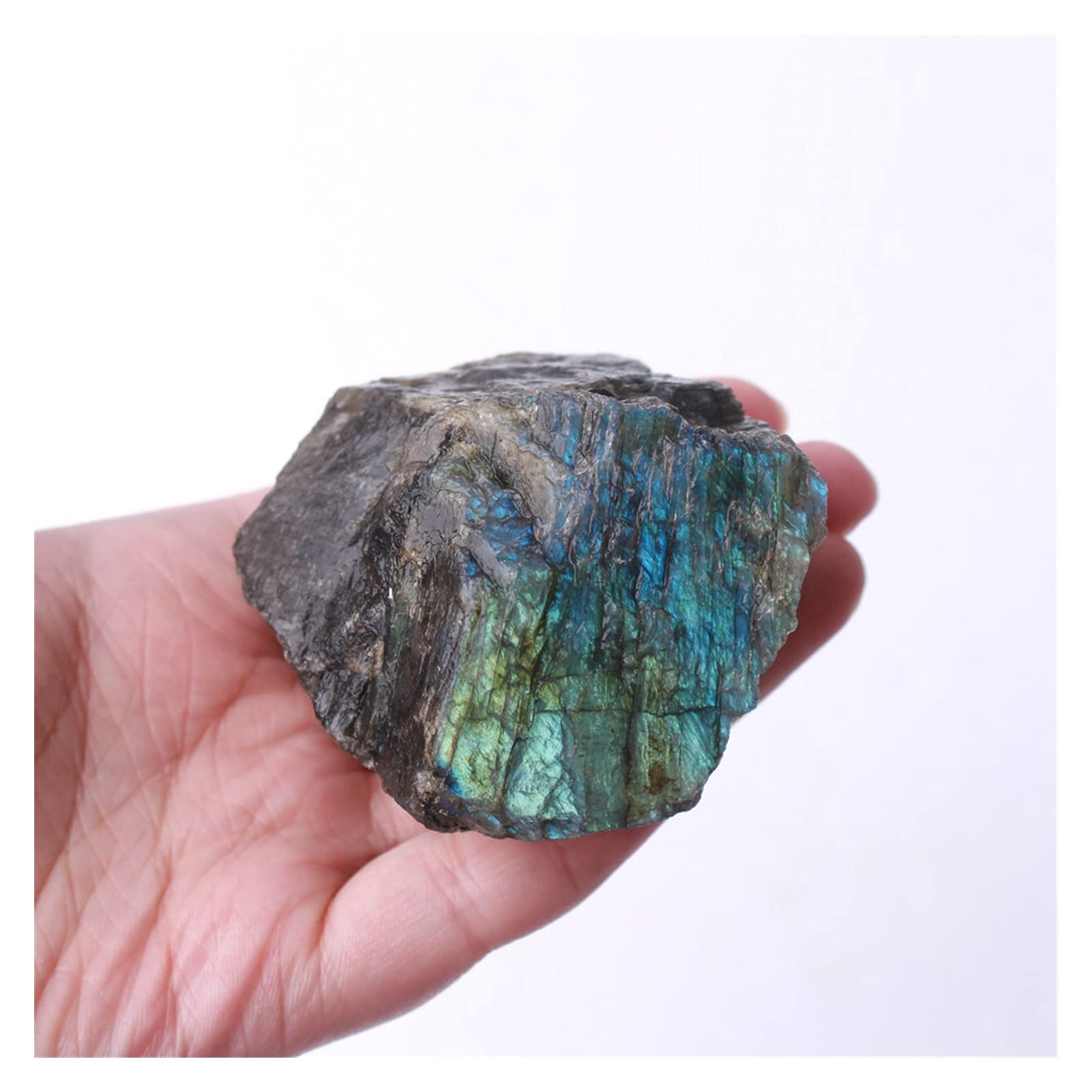Cristallo Naturale Grezzo 1 Pezzo di Pietra di Cristallo Gemma di Labradorite Colorata Naturale Grezza Collezioni di casa (Size : 200 300g)