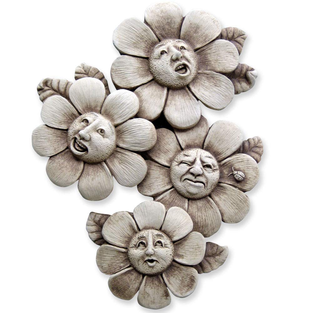 Carruth Studio, Spring Quartet Wall Plaque Figurine, Original Sculpture Handcrafted in Stone, Artisan Made