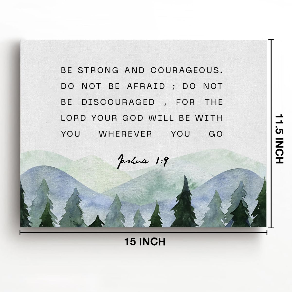 Inspirational Bible Verses Canvas Wall Art be Strong and Courageous Joshua 1:9 Prints Framed Christian Paintings Scripture Artwork Ready to Hang Home Wall Décor