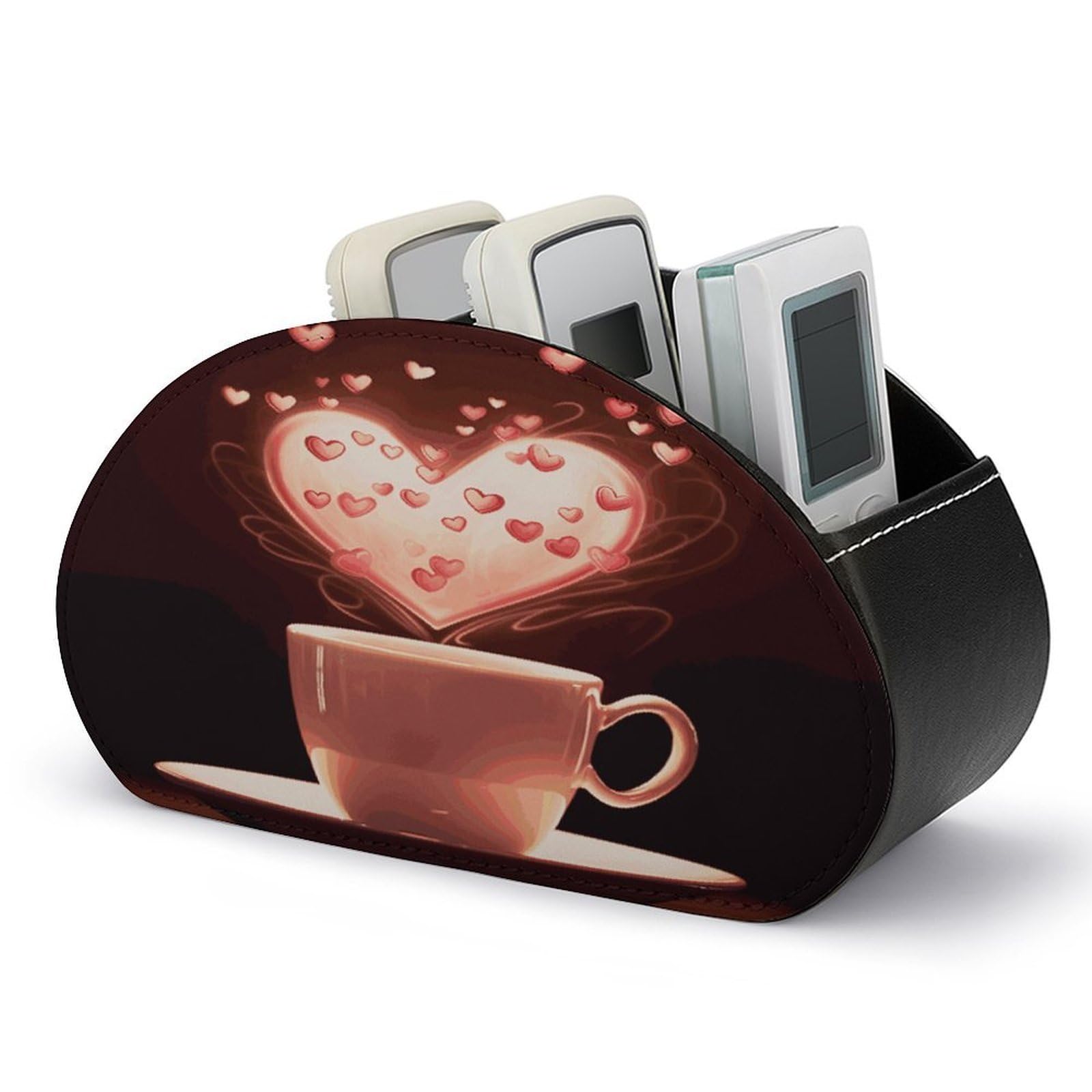 Btcowzrv Style Heart Cup Remote Control Holder With 5 Compartments