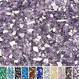Skyflame 1/4 inch Reflective Fire Pit Glass, High Luster Purple Fire Glass for Gas Fireplace Fire Pit Landscaping