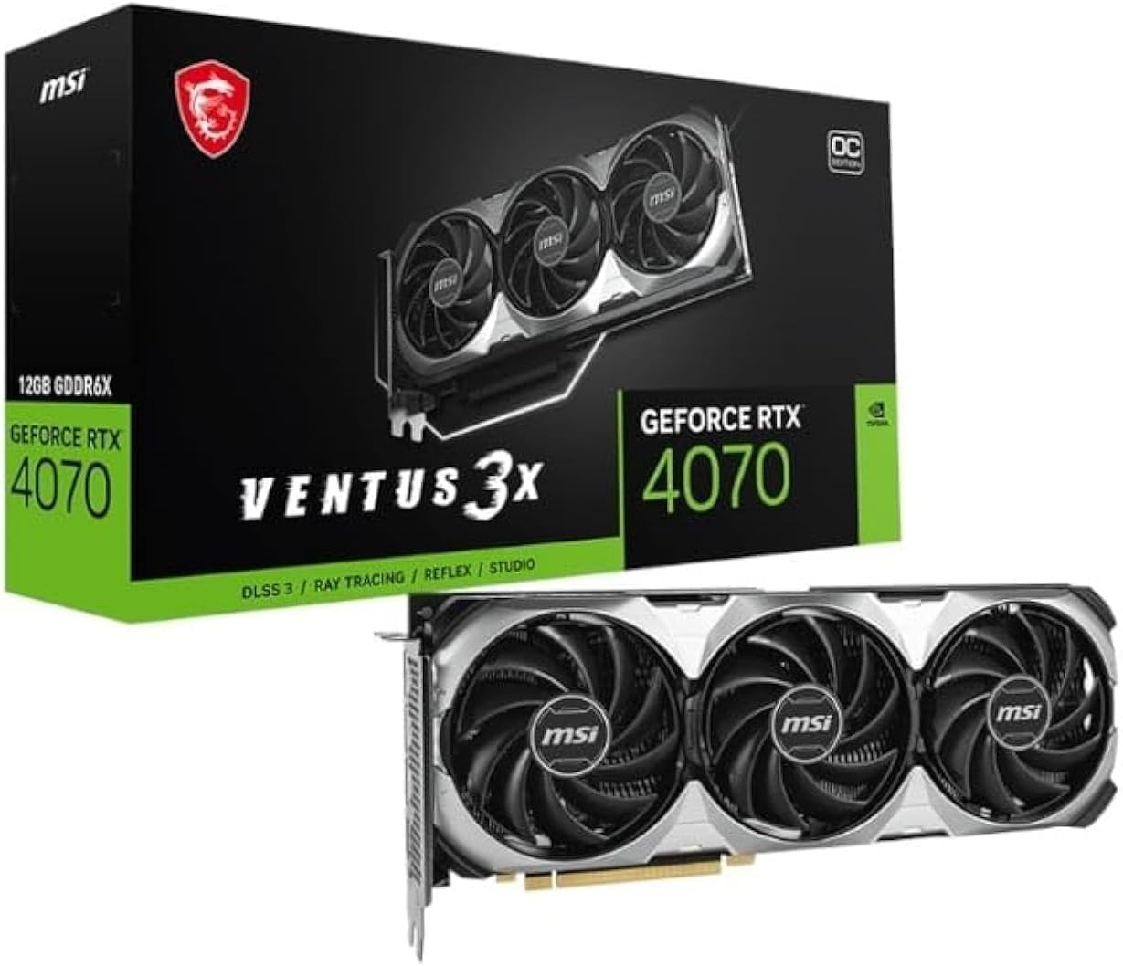 MSI GEFORCE RTX 4070 VENTUS 3X E 12G OC graphics card NVIDIA 12 GB GDDR6X