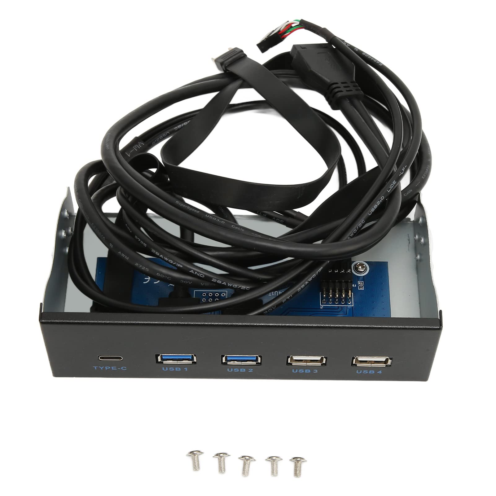 Dual USB3.0 -Ports und Medien Dashboard - 5,25 Zoll Media Dashboard 2XUSB3.0 2XUSB2.0 1XTYPE C 10 GBPS Hochgeschwindigkeits Medien Front Panel für PC Desktop Chassis mit Kartenleser
