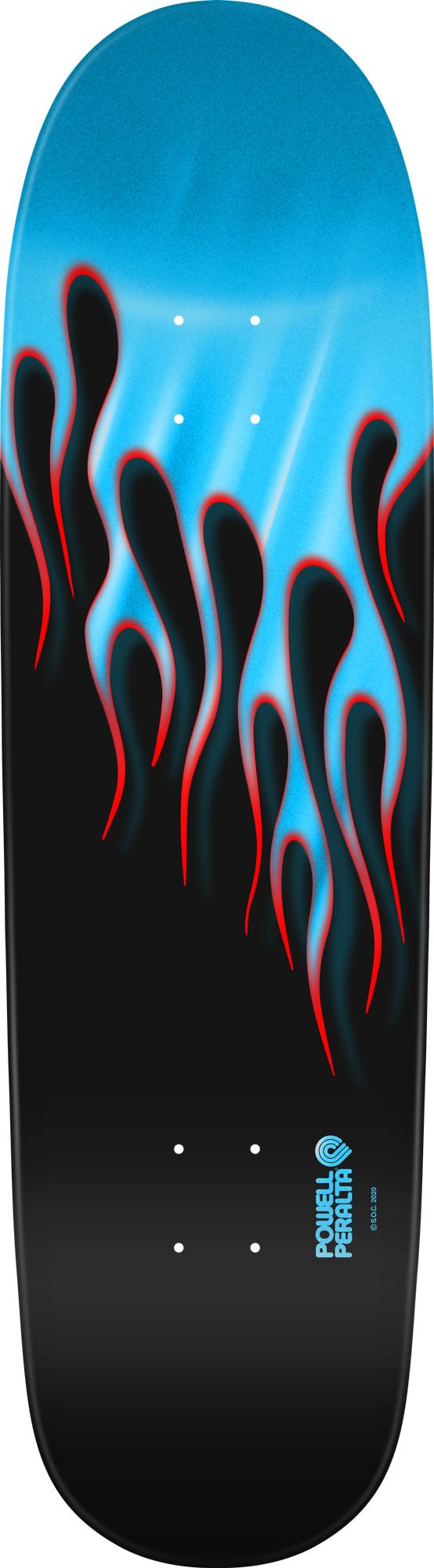 Powell Peralta Hot Rod Flames Planche de skateboard Bleu clair 23,812 x 84,45 cm