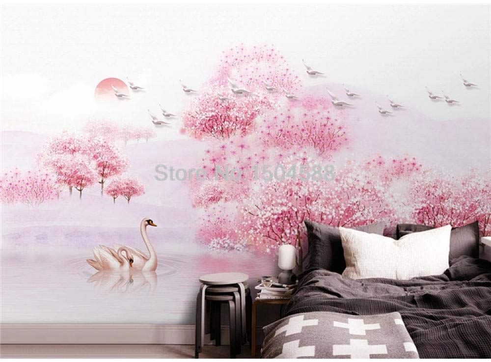 Papier peint photo personnalisé 3D fleur de pêche forêt murale salon maison 200x140 cm