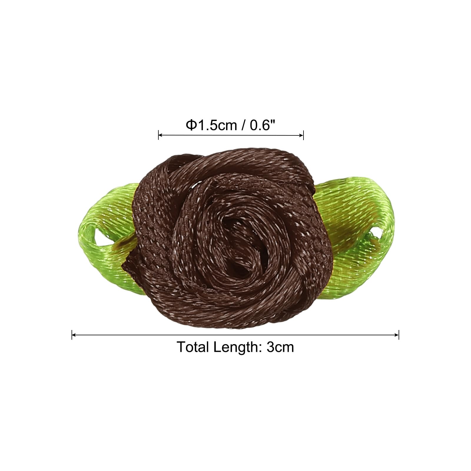 PATIKIL 15mm Tiny Satin Ribbon Rose - Image 2
