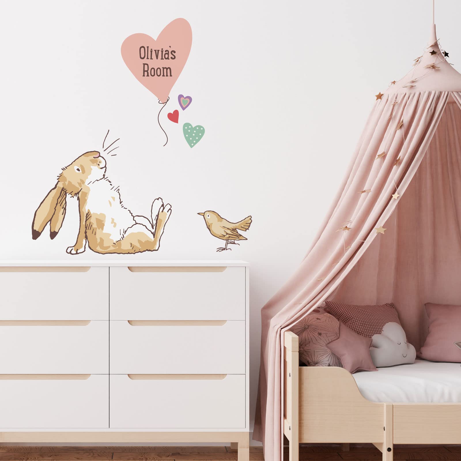 Stickerscape Guess How Much I Love You Wall Stickers (Personalised Hare - Regular) | Nursery Wall Stickers, Woodland Wall Stickers, Nursery Wall Decor| Easy to Apply, Cleanly Removable