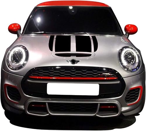 Adhesivos para capó delantero y trasero con diseño de rayas Taligate para el maletero de la cajuela de Mini John Cooper Works F56 JCW (negro)