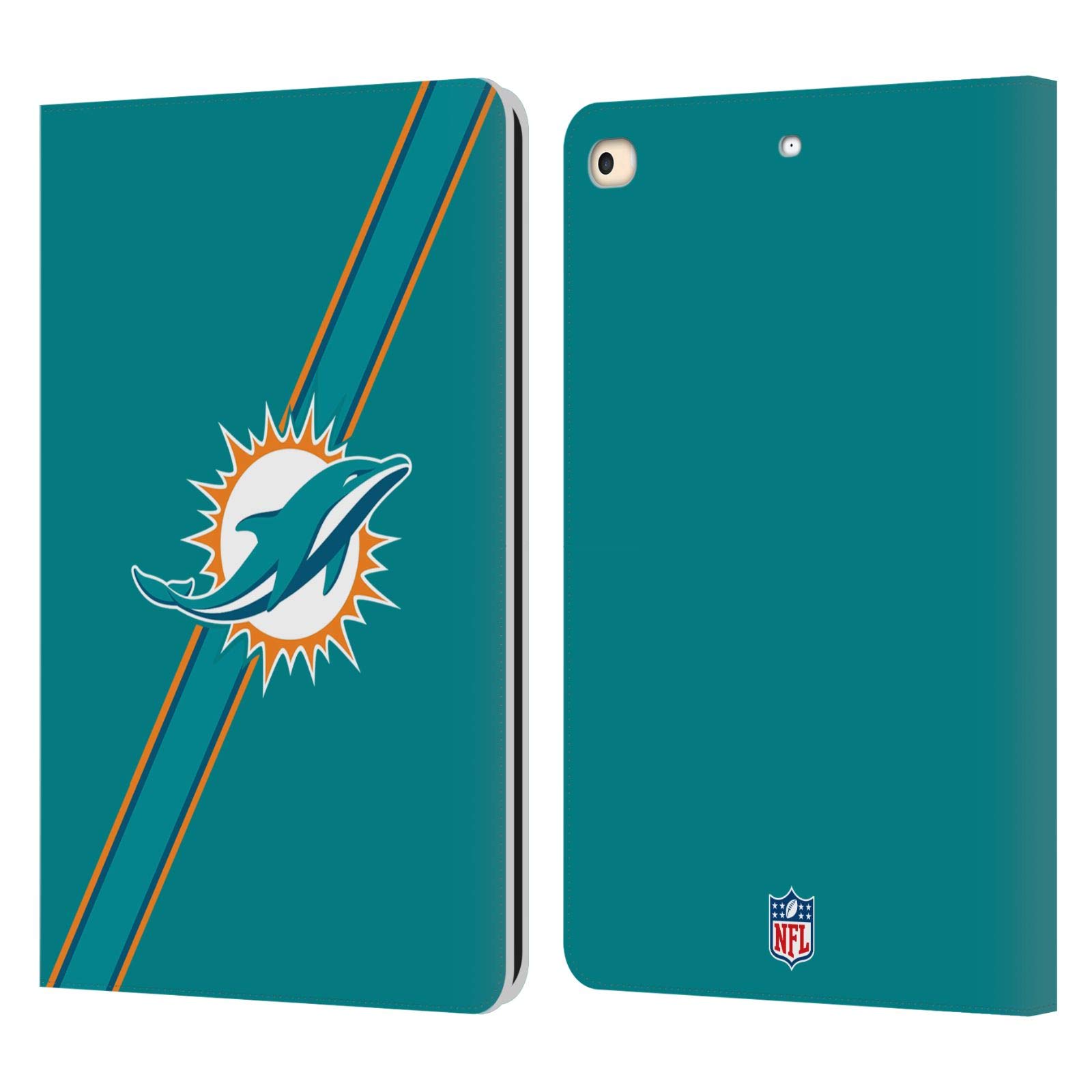 Funda de cuero para iPad 9.7 NFL Miami Dolphins carcasa tipo libro 7