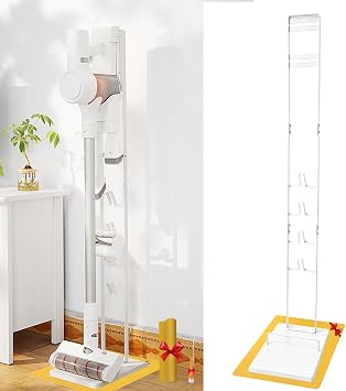 Vacuum Stand for Dyson,Handheld V15 V11 V10 V8 V7 V6 DC30 DC31 DC34 DC35 DC58 DC59 DC62 Cordless Vacuum Cleaners,Stable Metal Storage Bracket HolderWhite