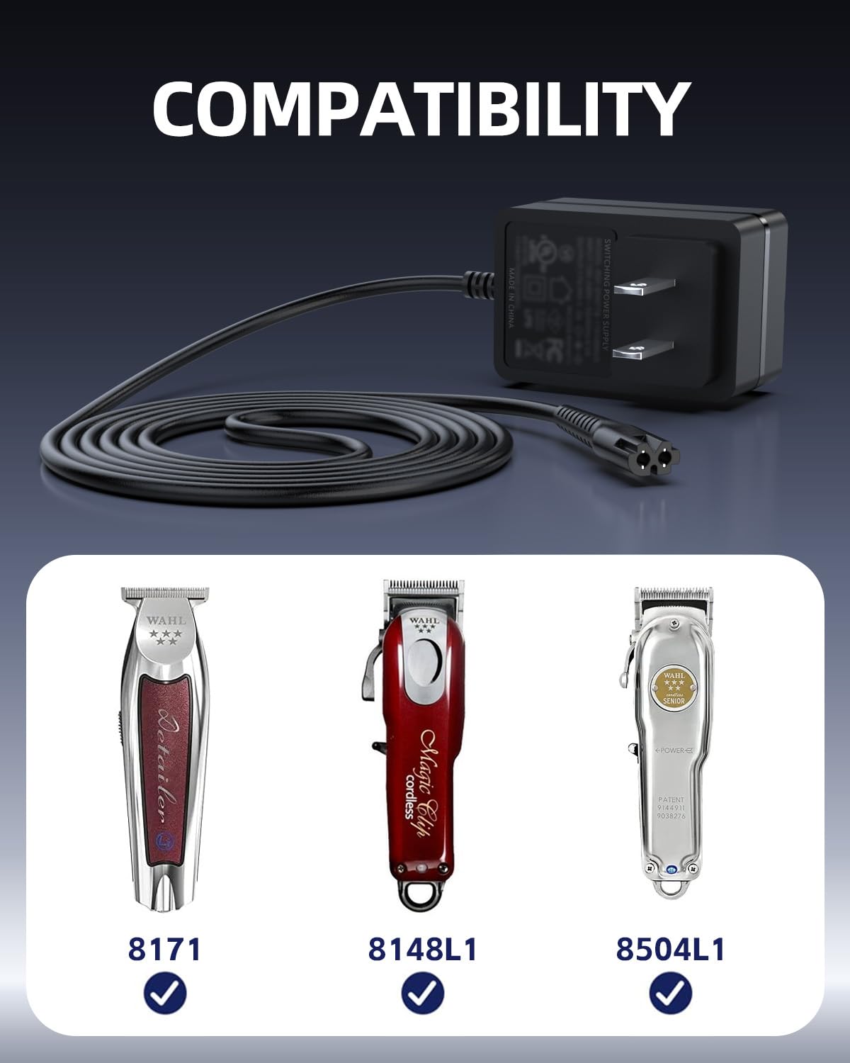 Amazon.com: 5V Charger Fit for Wahl Magic Clip 8171 8148L1 8504L1