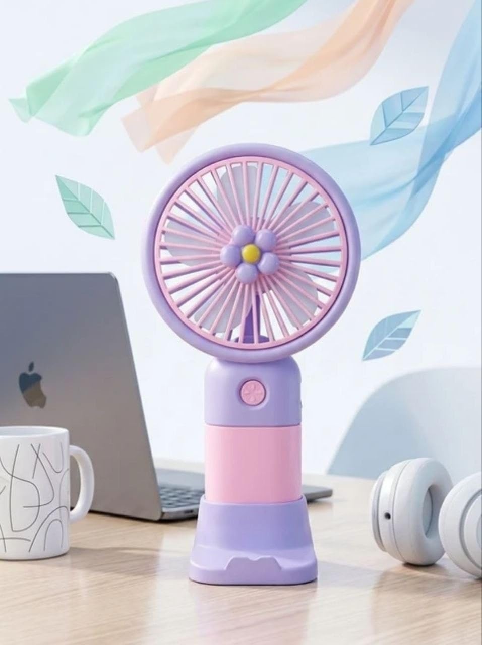 Mini Rechargeable Fan, Portable Handheld with 3 Speed Modes, Very High Speed Motor, Type-C Charging Port, Beautiful Design (MULTICOLOR)-image-29