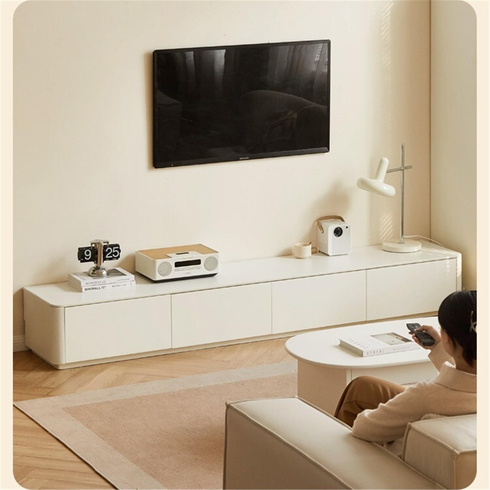 Soporte TV Pared Soporte for TV de pie Debajo del Estante for Consola Multimedia Centro Entretenimiento con Almacenamiento Sala Estar Mueble de TV con estantes
