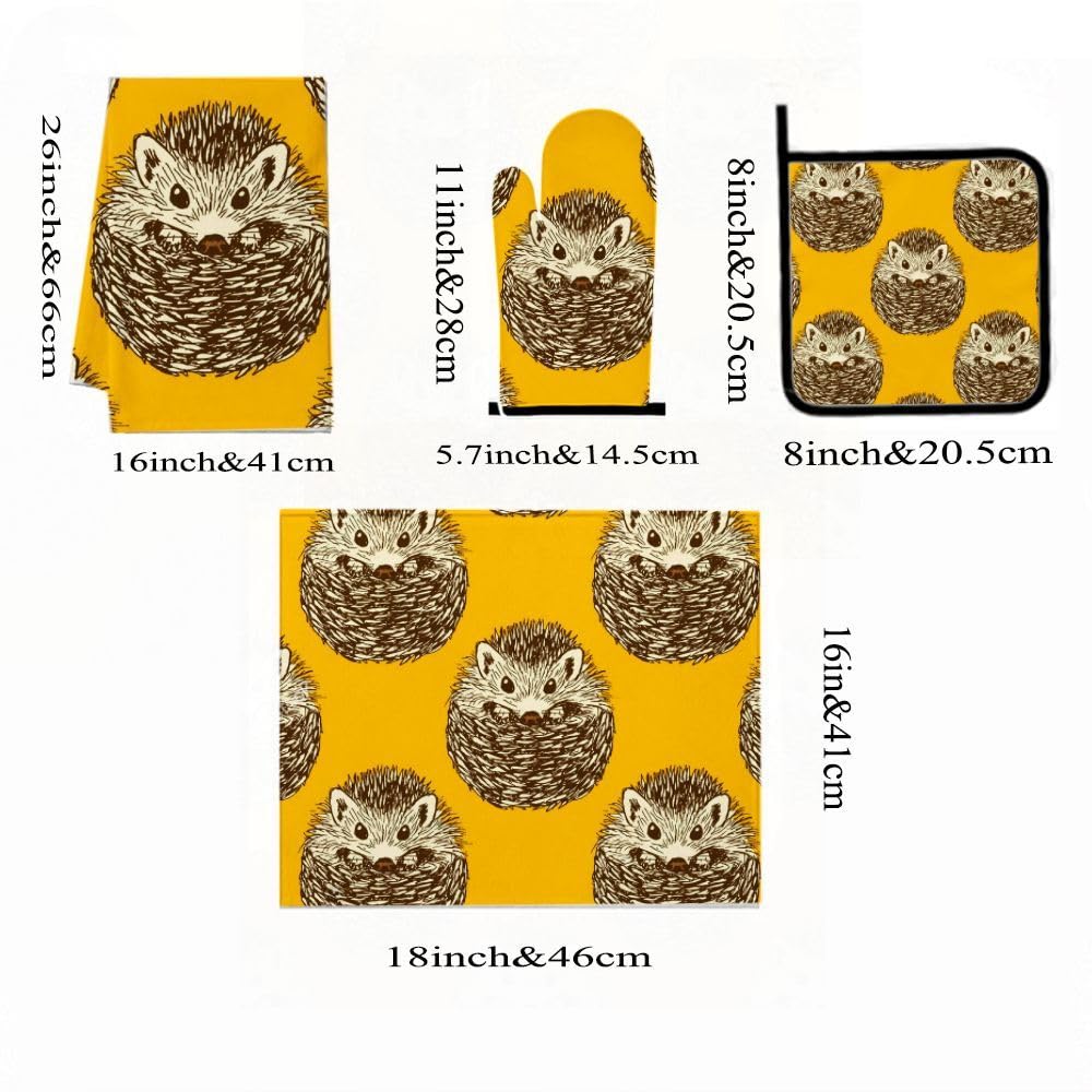 9PCS Cute Hedgehog 6 Cucina Decor e Accessori Set