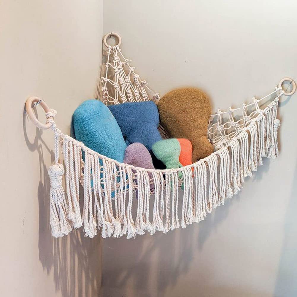 Knuffeldier Net Jumbo Speelgoed Opslag Hangmat, 70 Inch Hangend Net Voor Knuffels Hoek