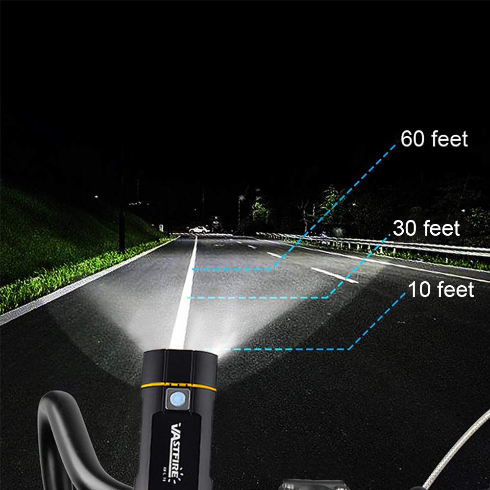 SANWAN Lot de 2 phares avant de vélo étanches rechargeables par USB 6000 lm