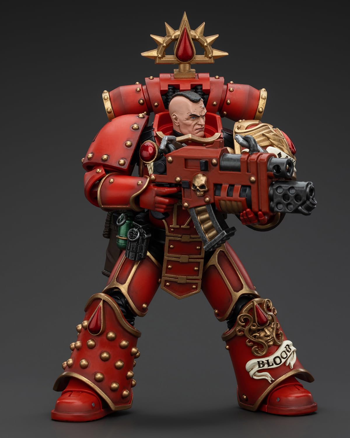 GWTCTOY JoyToy Warhammer 40K oryginalna figurka akcji 1:18, Blood Angels Raldoron, pierwszy kapitan krwawych aniołów, 12 cm, zestawy kolekcjonerskich figurek akcji