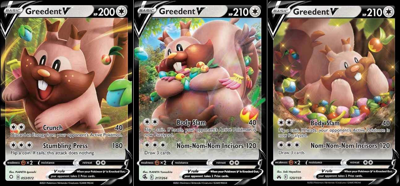 Amazon.com: Greedent V - Pokemon 3 Card Lot - 120/159-053